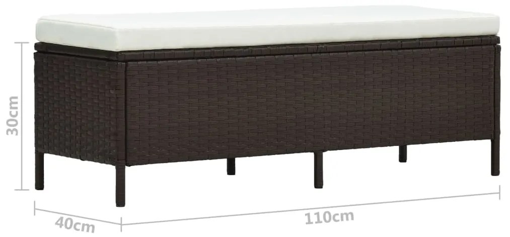 3 pcs conjunto lounge jardim c/ almofadões vime PE castanho