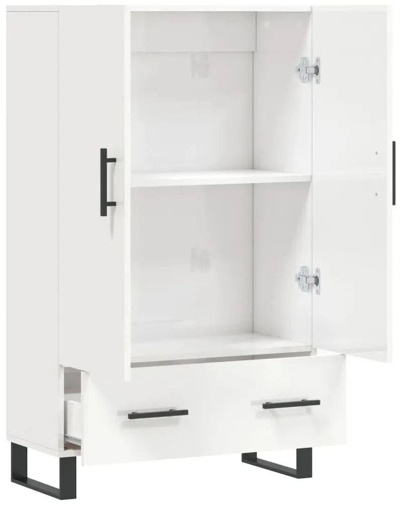 Aparador alto 69,5x31x115 cm derivados madeira branco brilhante