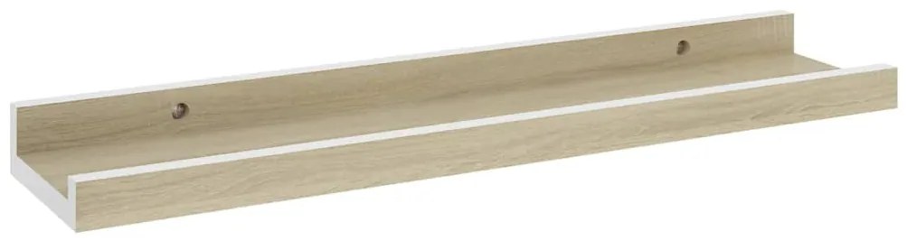 Prateleiras de parede 4 pcs 40x9x3 cm branco e carvalho sonoma