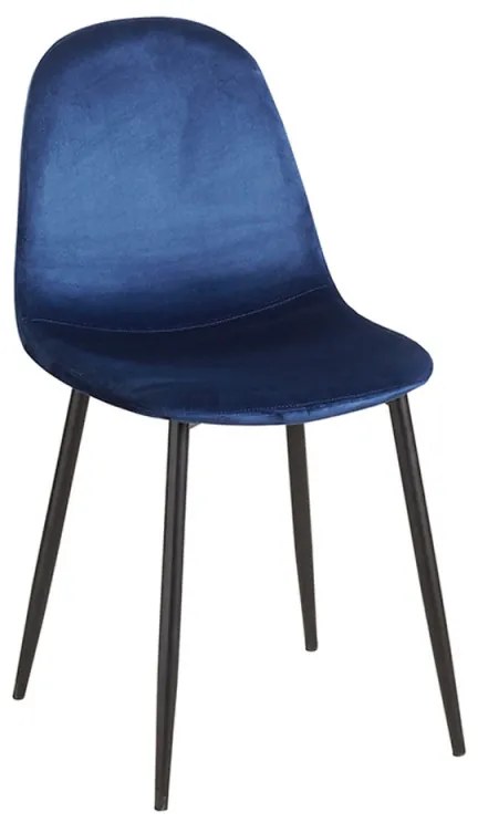 Cadeira Teok Black Veludo - Azul