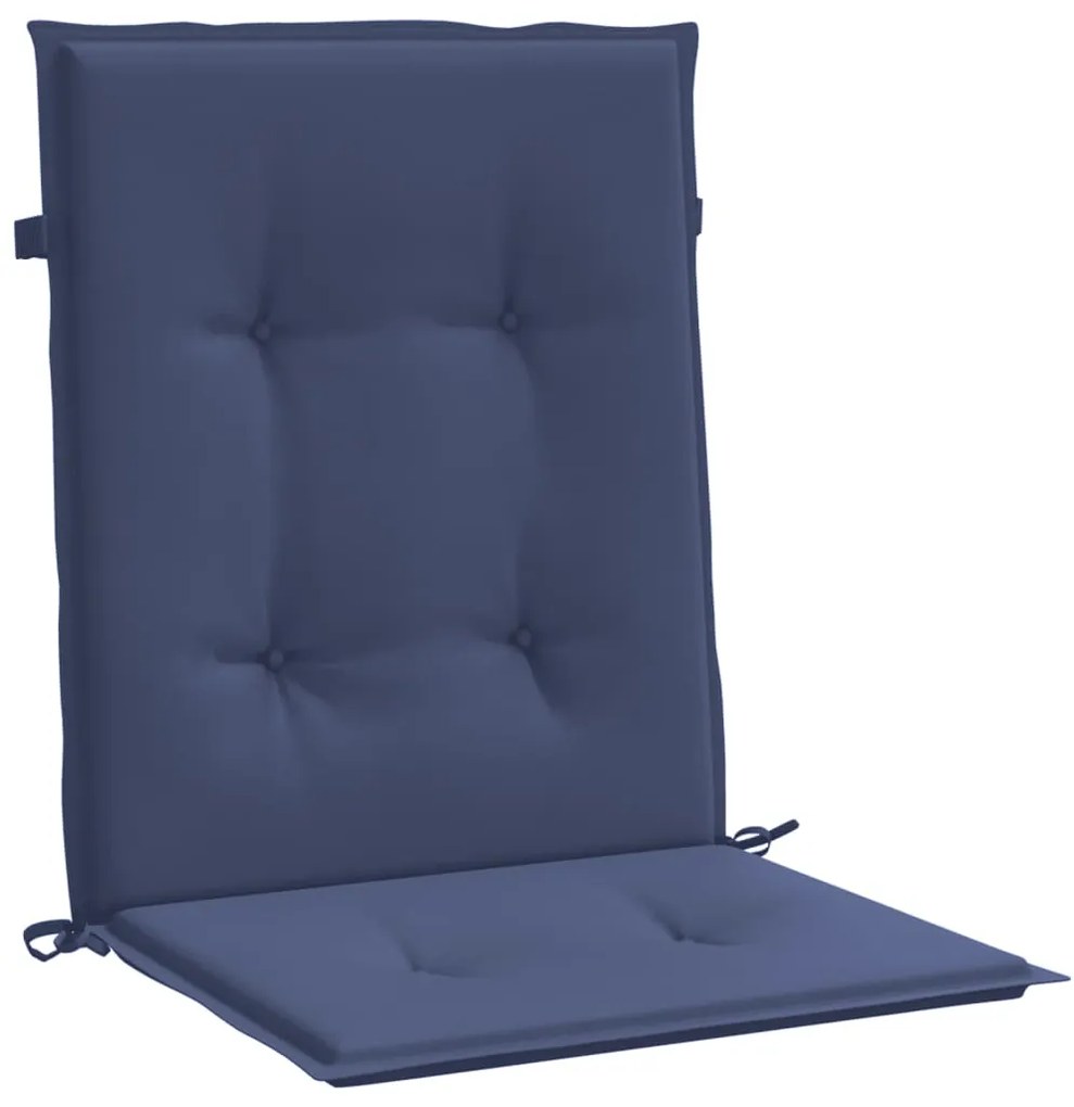 Almofadões p/ cadeira de encosto baixo 4pcs tecido azul-marinho