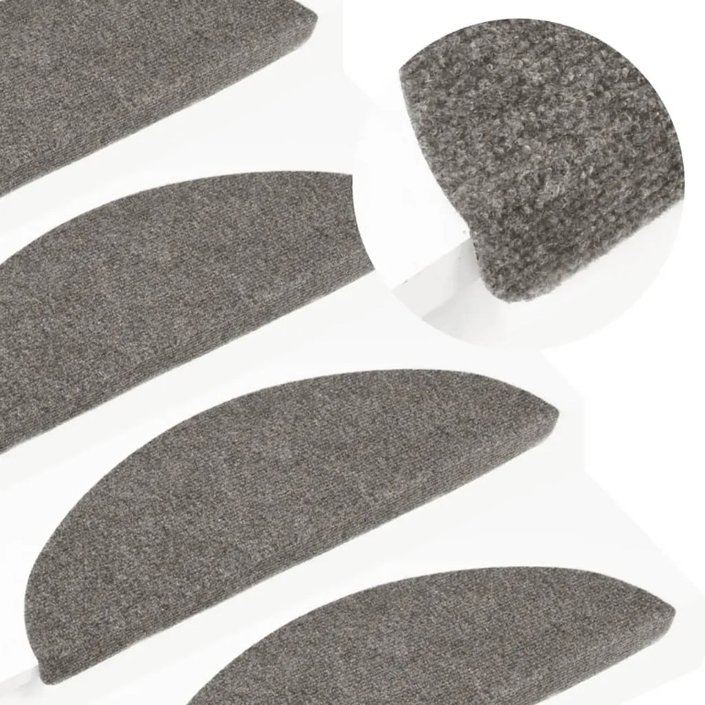 vidaXL Tapetes de escada adesivos 10 pcs 65x22,5x3,5 cm cinzento
