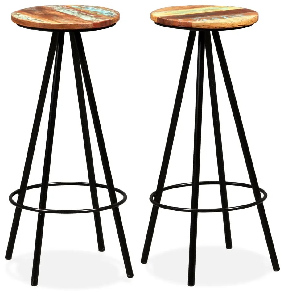 Bancos de bar 2 pcs madeira recuperada maciça