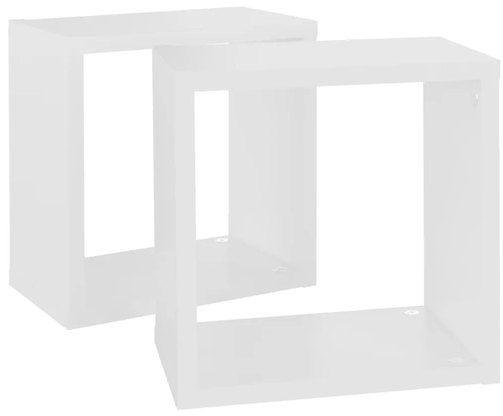Prateleiras de parede em forma de cubo 2 pcs 26x15x26 cm branco