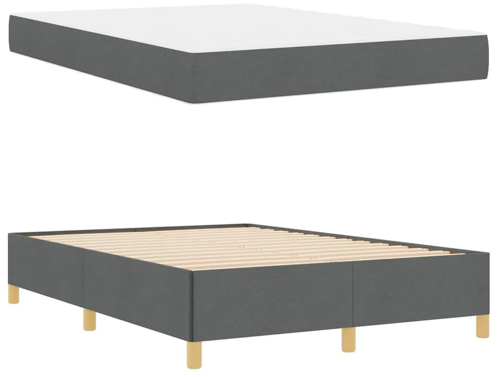 Cama Box Cinza Escuro e Branco e Cinza Escuro 140 x 190 cm