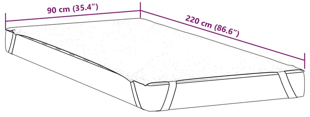 Protetor de colchão impermeável 90x220 cm branco