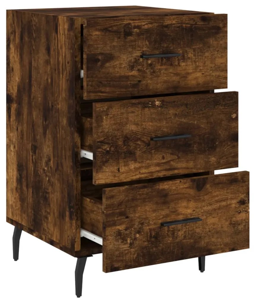 Mesa cabeceira 40x40x66 cm derivados de madeira carvalho fumado
