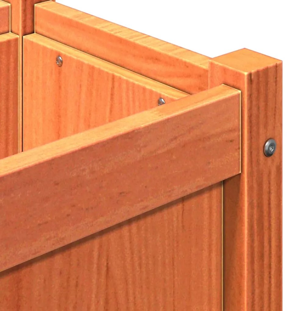 Vasos/floreiras de jardim 2 pcs pinho maciço castanho cera