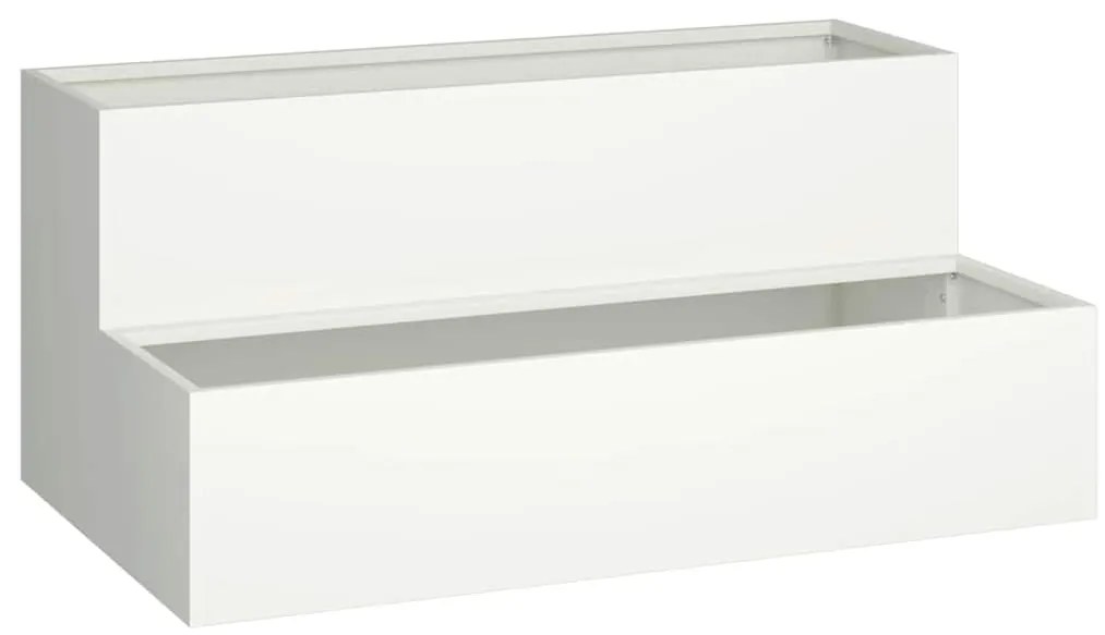 Jardineira 2 Níveis 100x60x45 cm Aço Branco