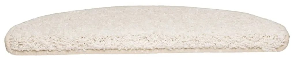 Tapetes de escada 15 pcs 65x21x4 cm branco