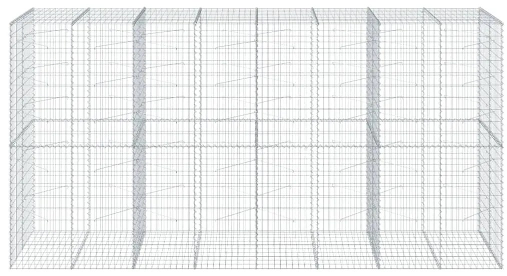 Cesto gabião com cobertura 400x100x200 cm ferro galvanizado