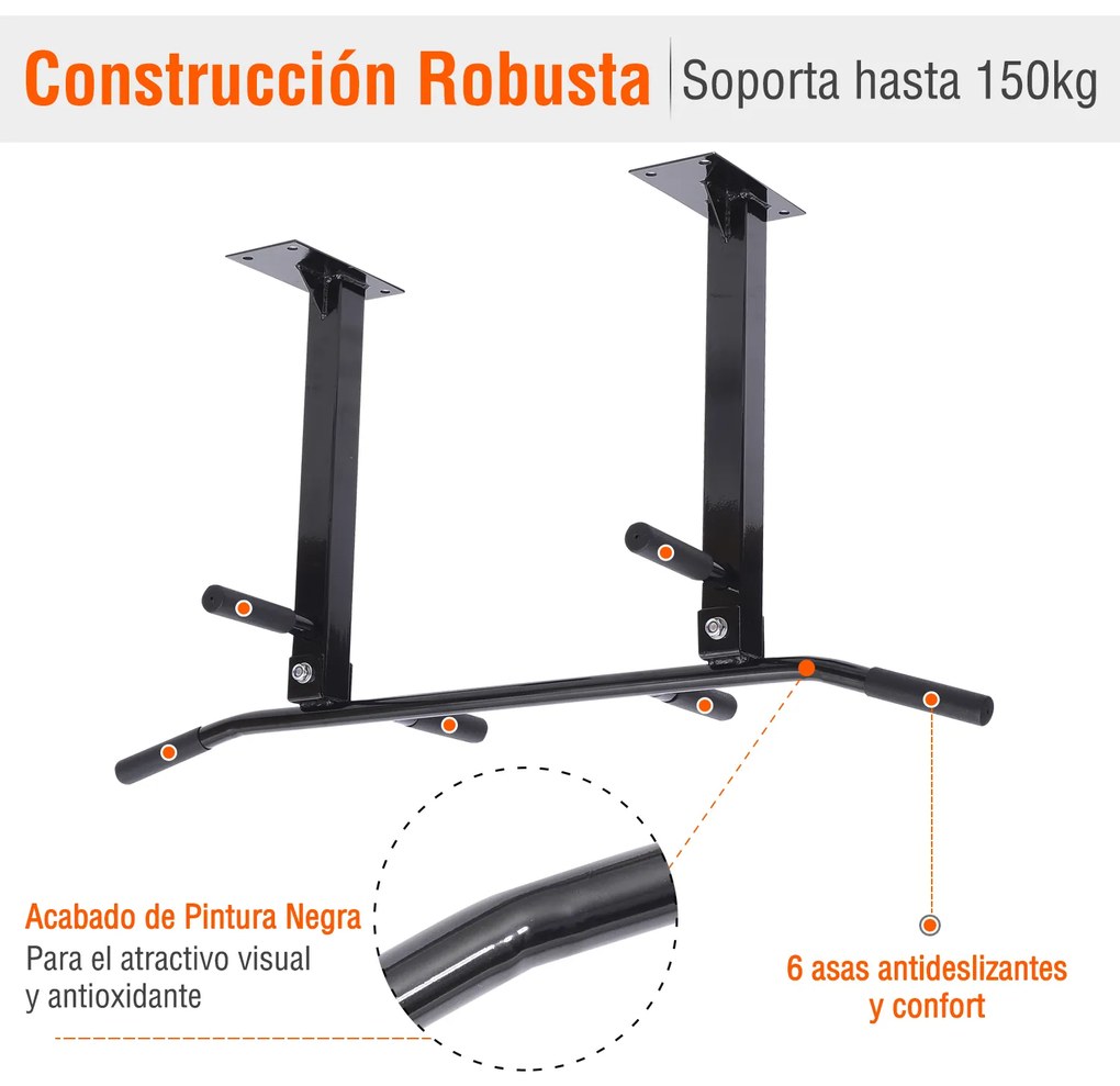 Barra De Queixo-Up Chin-Up Aptidão Que Estica Teto Haste De Montagem 2 Pegas