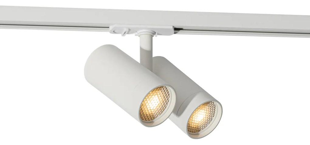 Sistema de calha de iluminação moderno monofásico branco 2 luzes - Iconic Scopio Moderno