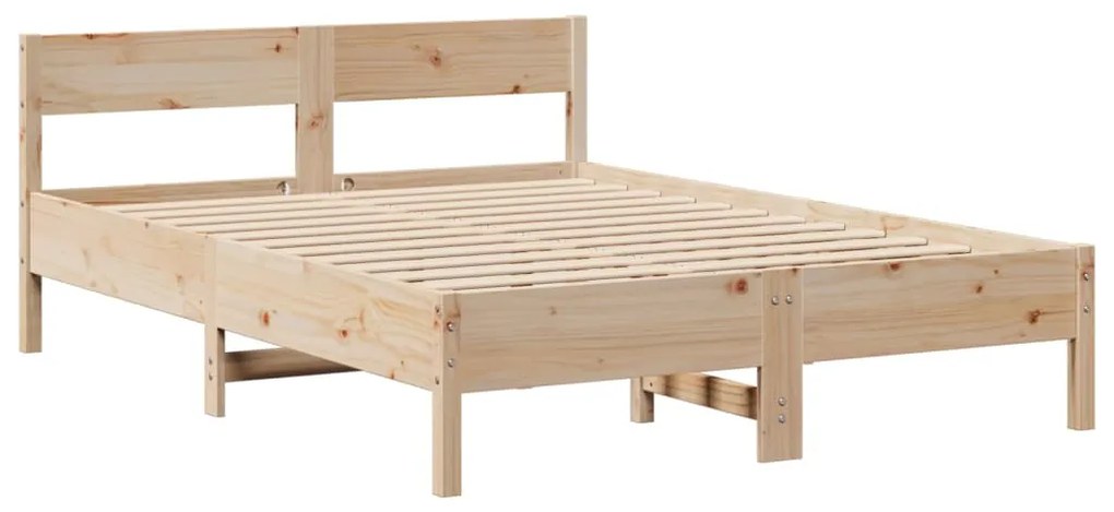 Cama com estante sem colchão 140x190 cm pinho maciço