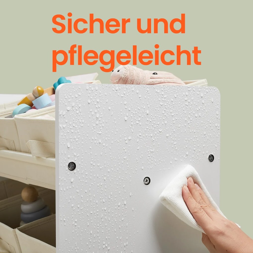 Estante infantil com 9 caixas de armazenamento em tecido não tecido 29,5 x 62,5 x 60 cm branco