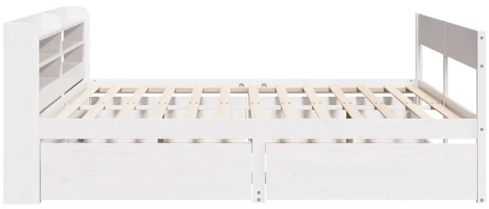 Cama sem colchão 120x190 cm madeira de pinho maciça branco