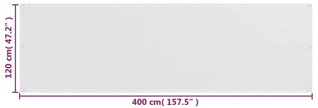 Tela de varanda 120x400 cm PEAD branco
