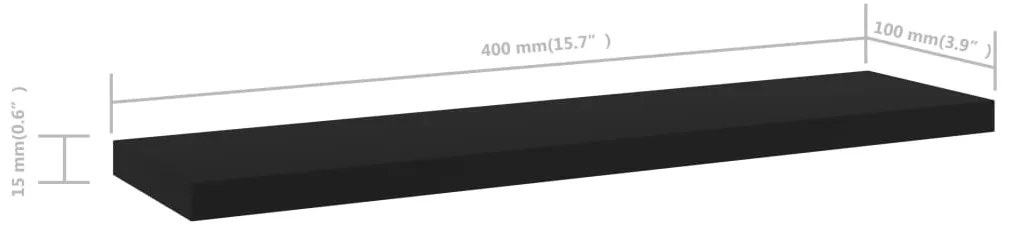 Prateleiras para estante 4 pcs 40x10x1,5cm contraplacado preto