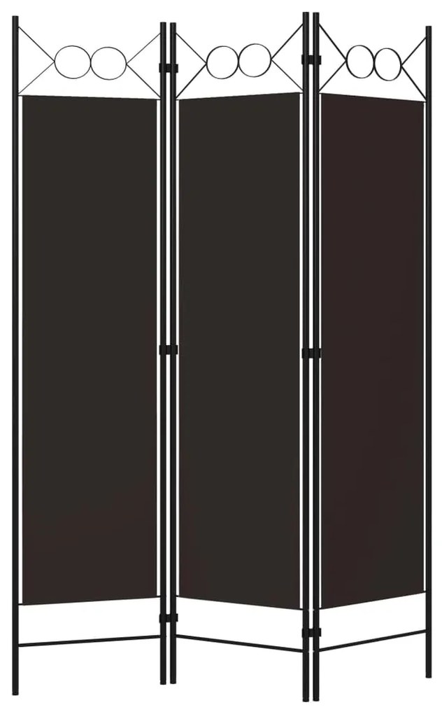 Divisória de quarto com 3 painéis 120x180 cm castanho