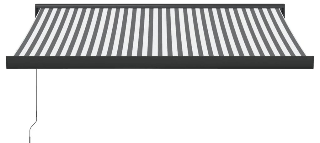Toldo retrátil 3x2,5 m tecido e alumínio antracite e branco