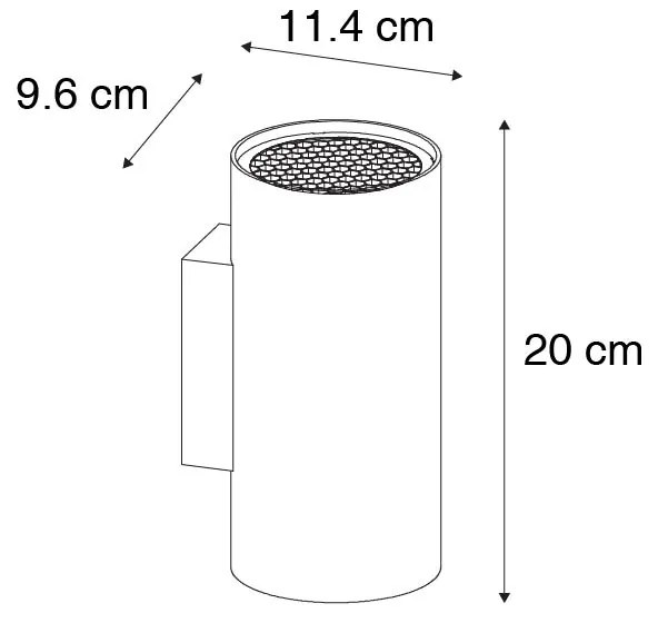 Candeeiro de parede redondo design preto - Sab Honey