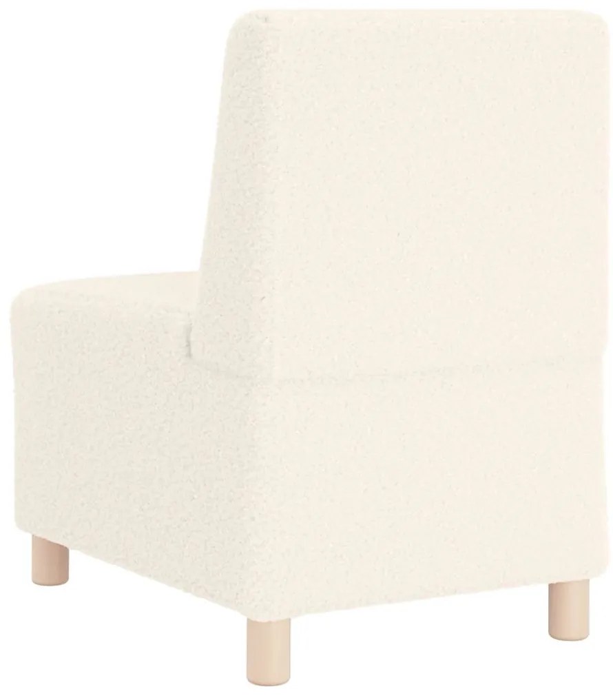 Poltrona sem braços 55 cm tecido encaracolado tipo lã creme