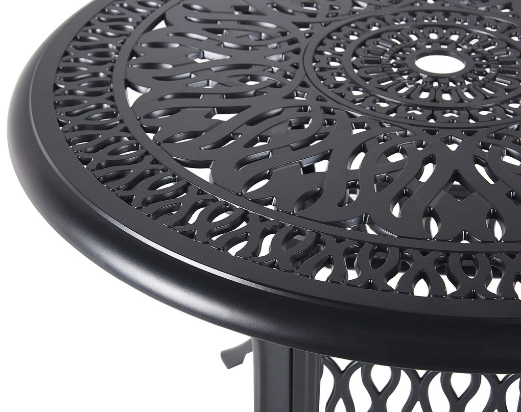 Mesa de jardim redonda ⌀ 90 cm em alumínio preto ANCONA Beliani