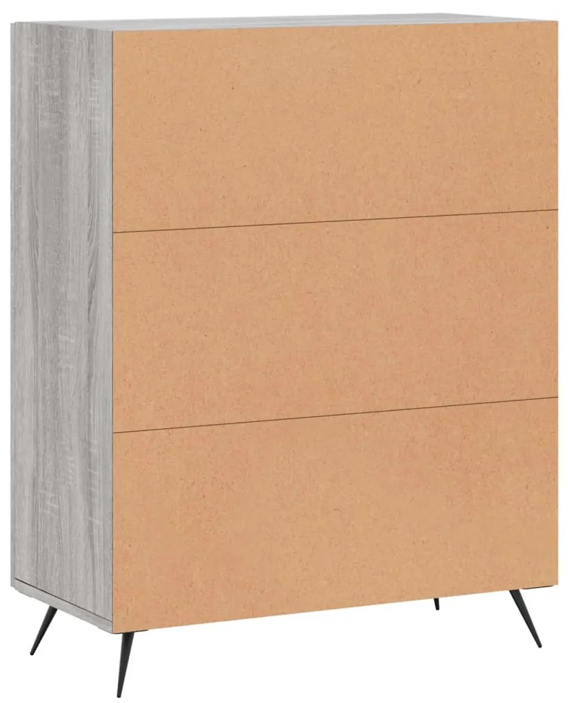Aparador 69,5x34x90 cm derivados de madeira cinzento sonoma