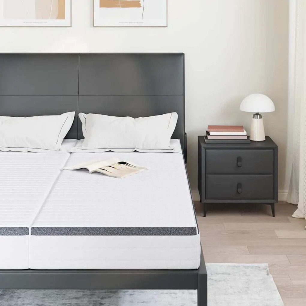 Colchões 2 pcs Branco, Cinza 80 x 200 cm Tecido Tricotado