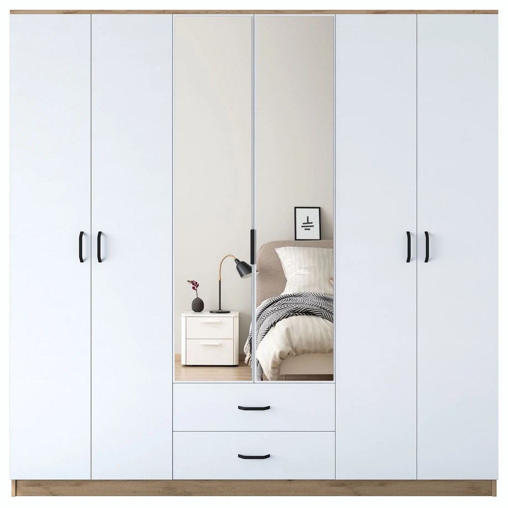 Guarda-roupa BA130 – Nogueira – 210 cm x 210 cm x 51,5 cm