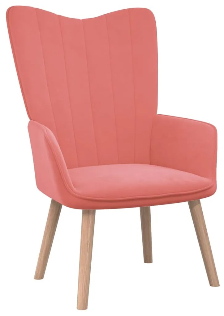 Cadeira de descanso veludo rosa