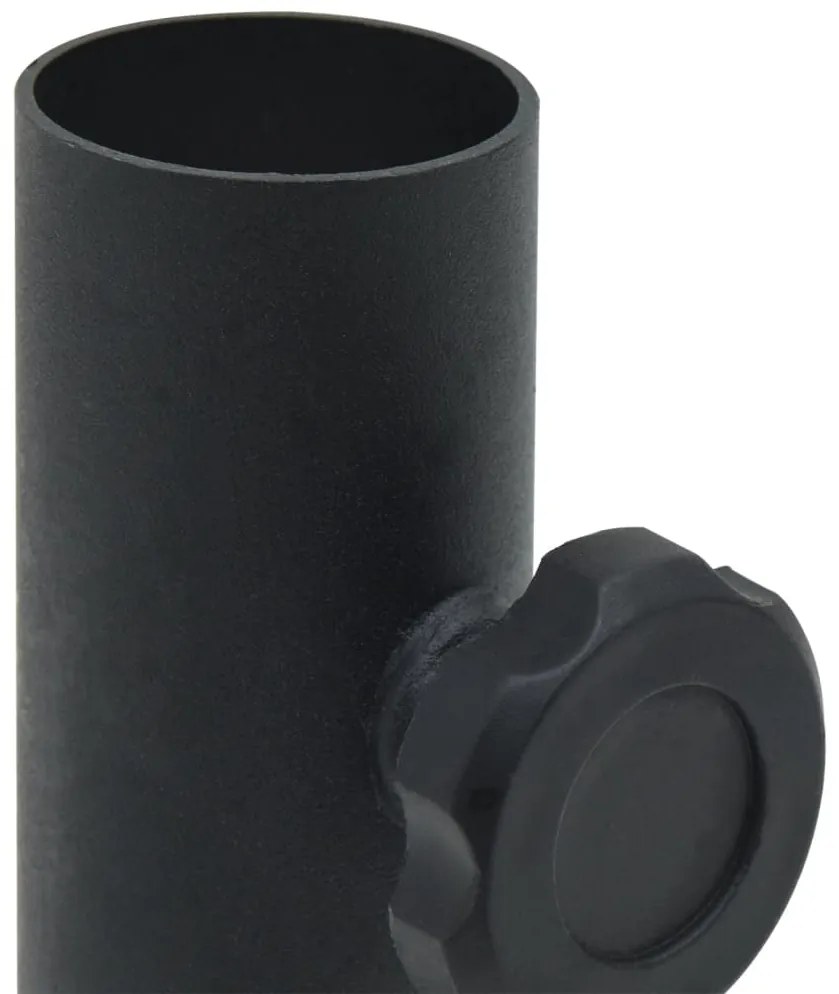 Base de guarda-sol para poste de Ø32/34/38 mm aço preto fosco