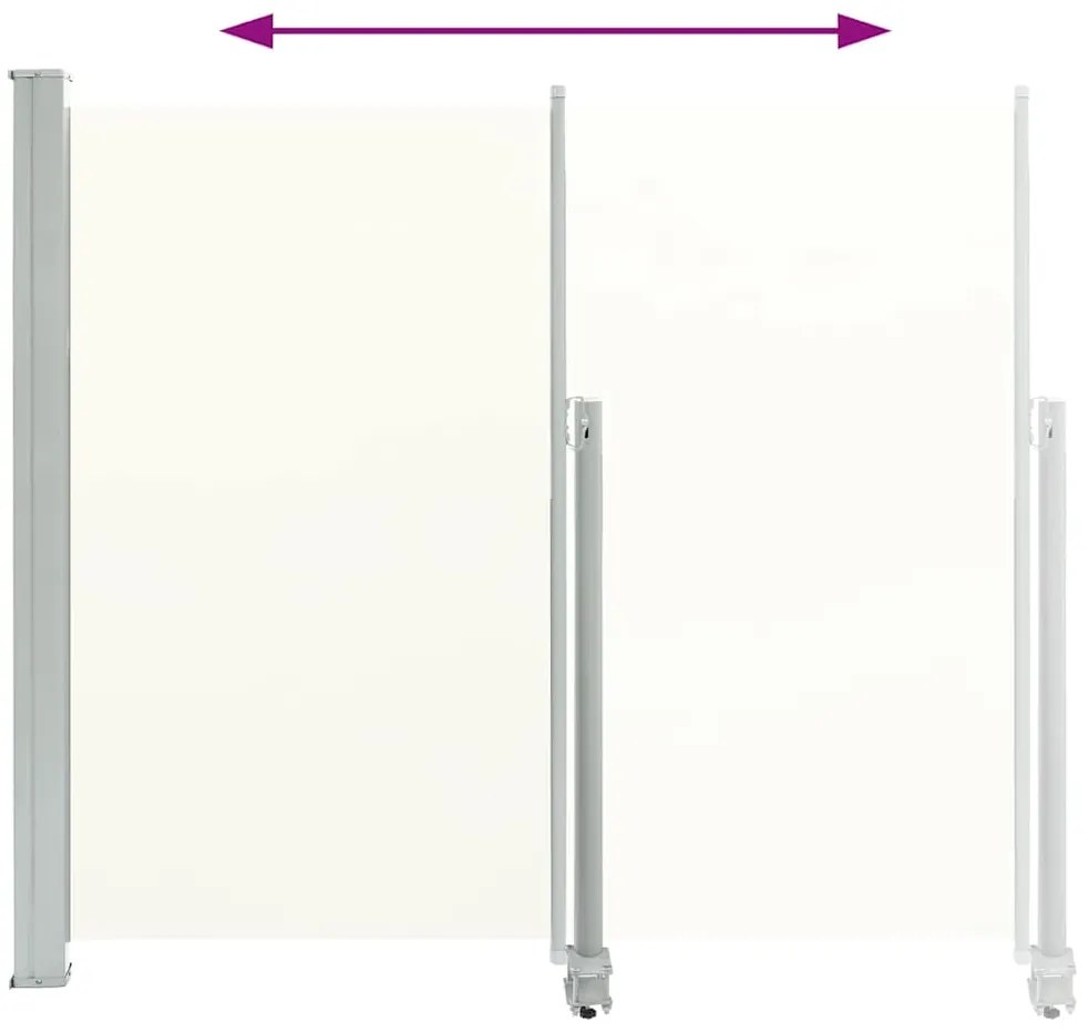 Toldo lateral retrátil para pátio 140x300 cm creme