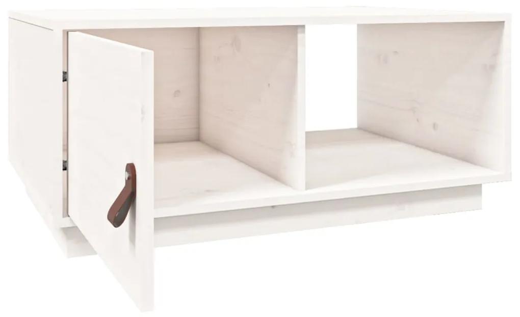 Mesa de centro 80x80x35,5 cm madeira de pinho maciça branco