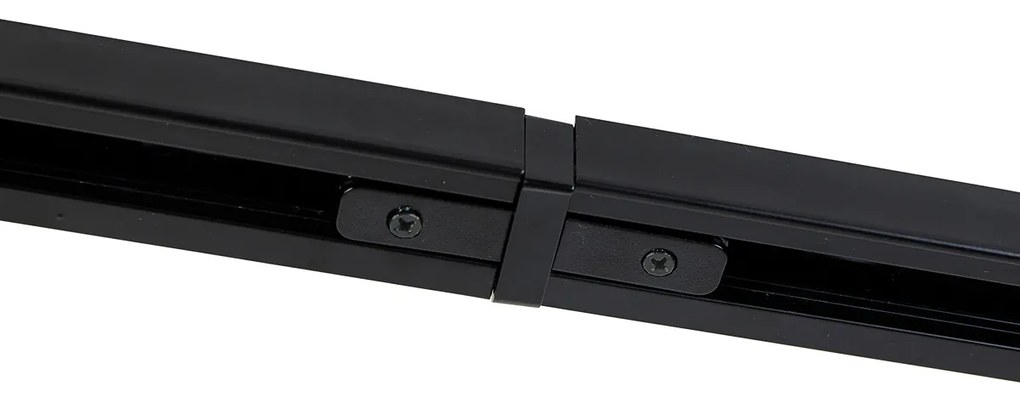 Sistema de iluminação de trilho moderno com 6 focos preto 1-fase 286cm - Iconic Jeana Moderno