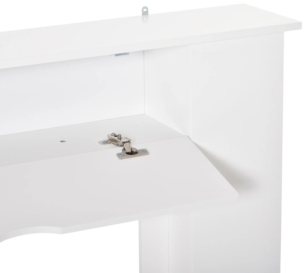 HOMCOM Estrutura para Lareira Decorativa com 3 Portas e Prateleiras Interiores Ajustáveis Estrutura de Lareira Moderna para Sala de Estar 107x18x100cm Branco