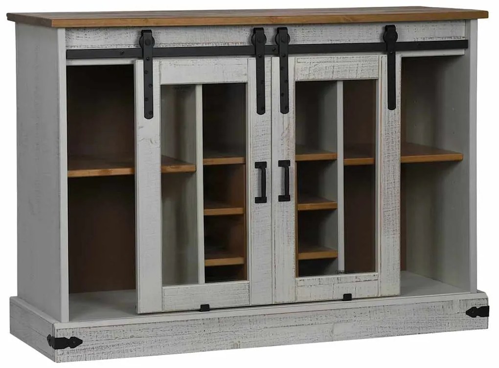 Aparador HALDEN 2 portas de correr 112x40x80 cm Madeira maciça