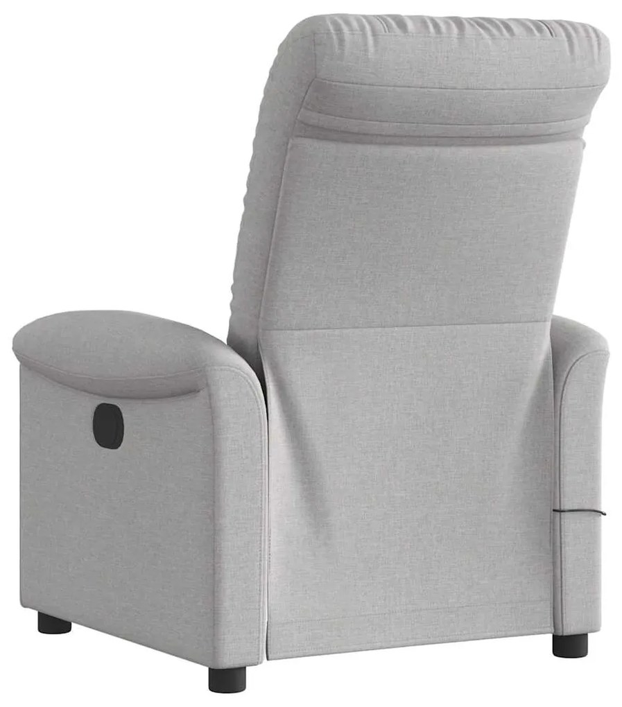 Poltrona massagens reclinável elétrica tecido cinzento-nublado