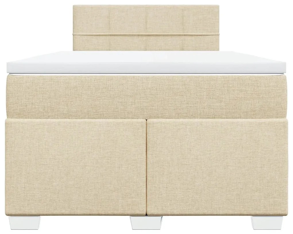Cama boxspring com colchão 120x190 cm tecido cor creme