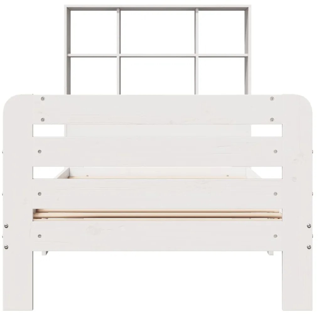 Cama sem colchão 90x200 cm madeira de pinho maciça branco