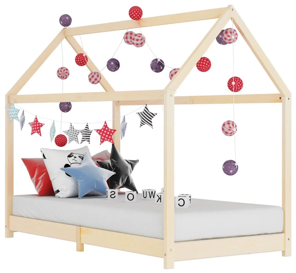 283348 vidaXL Estrutura de cama para crianças 90x200 cm pinho maciço