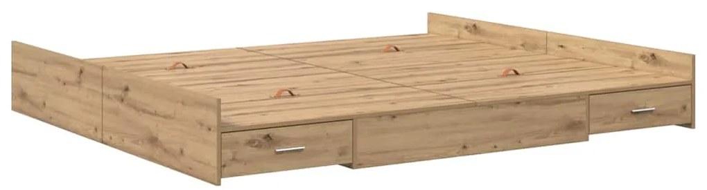 Estrado de cama com arrumação carvalho artisiano 200 x 200 cm