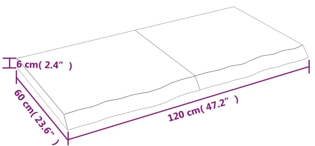 Prateleira de parede 120x60x6 cm carvalho tratado cinza-escuro