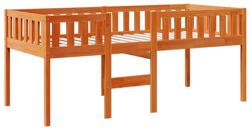 Cama de criança sem colchão 75x190 cm pinho maciço castanho-mel