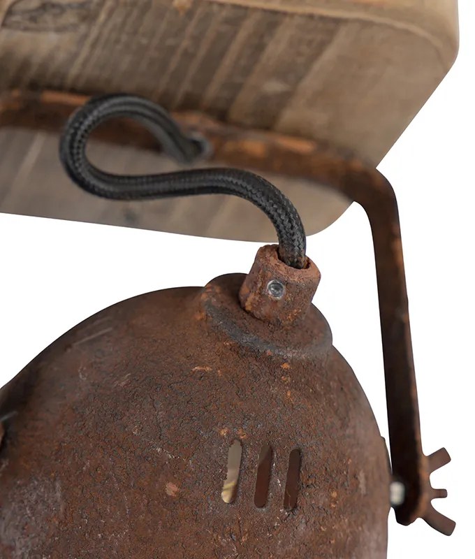 LED Foco Inteligente Castanho Ferrugem com Madeira Ajustável Incl. WiFi GU10 - Gina Industrial