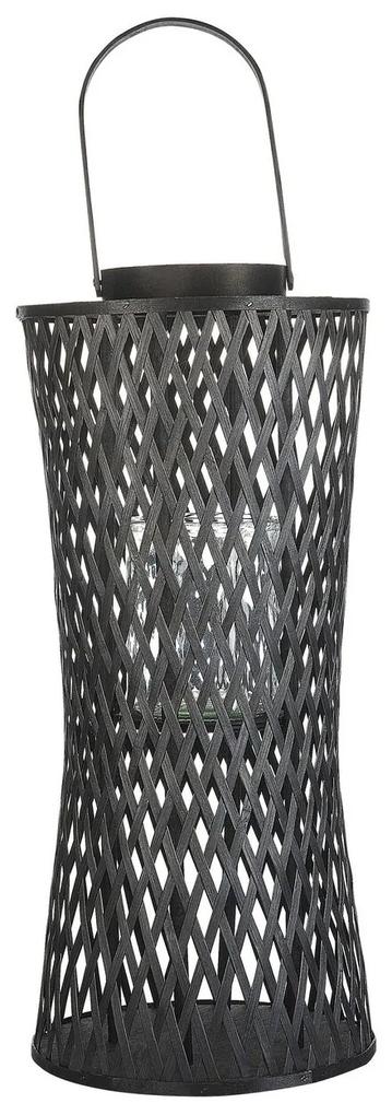 Lanterna em bambu preto 58 cm MACTAN Beliani
