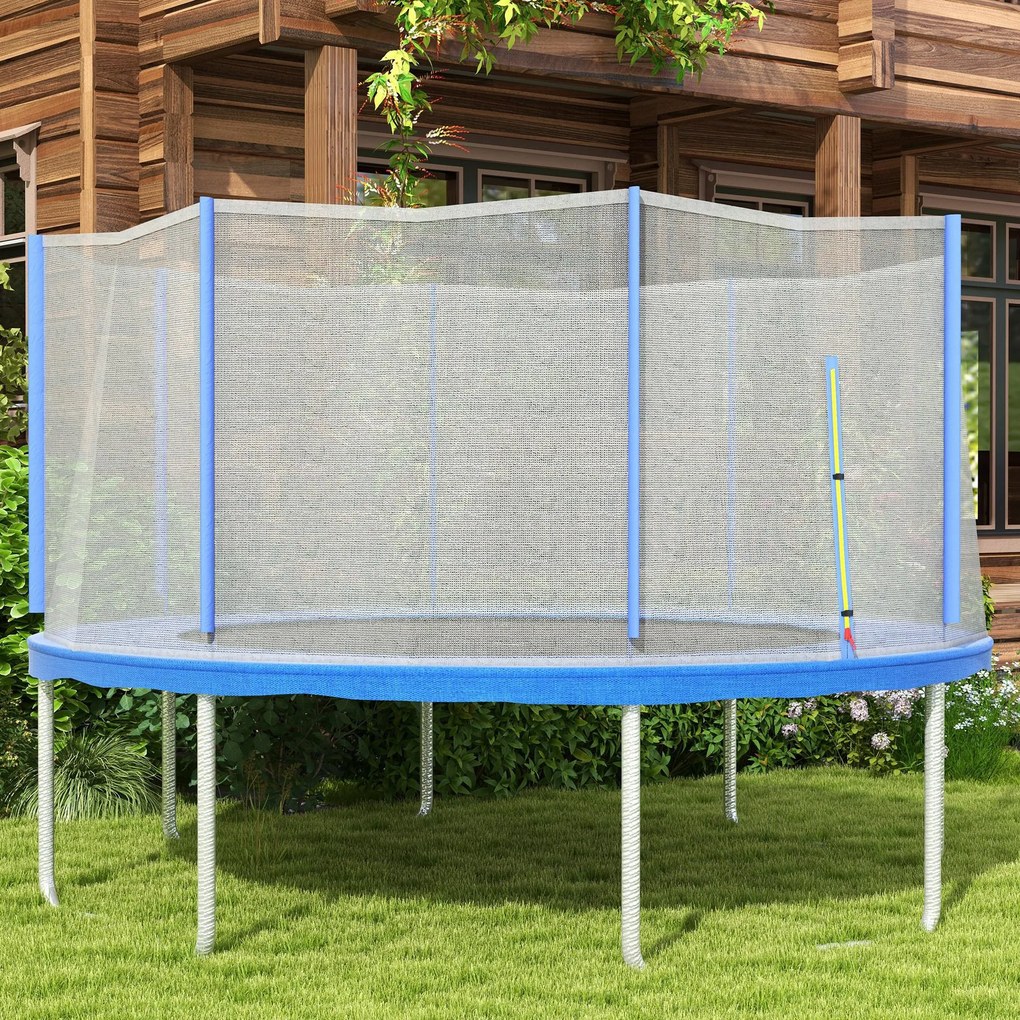 Rede de substituição para trampolins Ø 366 cm (NÂO INCLUIDO), 8 postes verticais, rede de segurança para trampolins, com abertura com fecho de correr