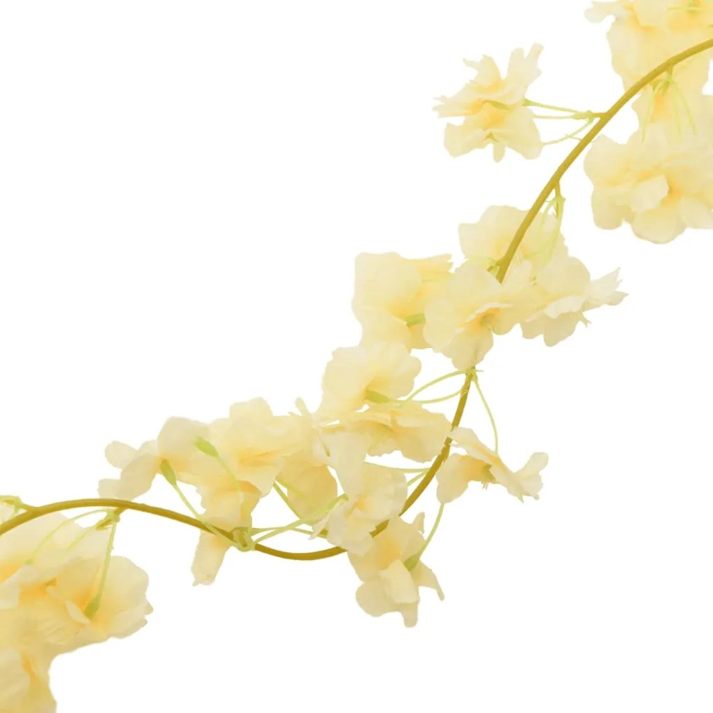 Grinaldas de flores de Natal 6 pcs 180 cm champanhe