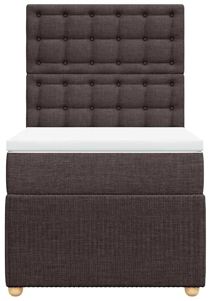 Cama com molas/colchão 90x200 cm tecido castanho-escuro