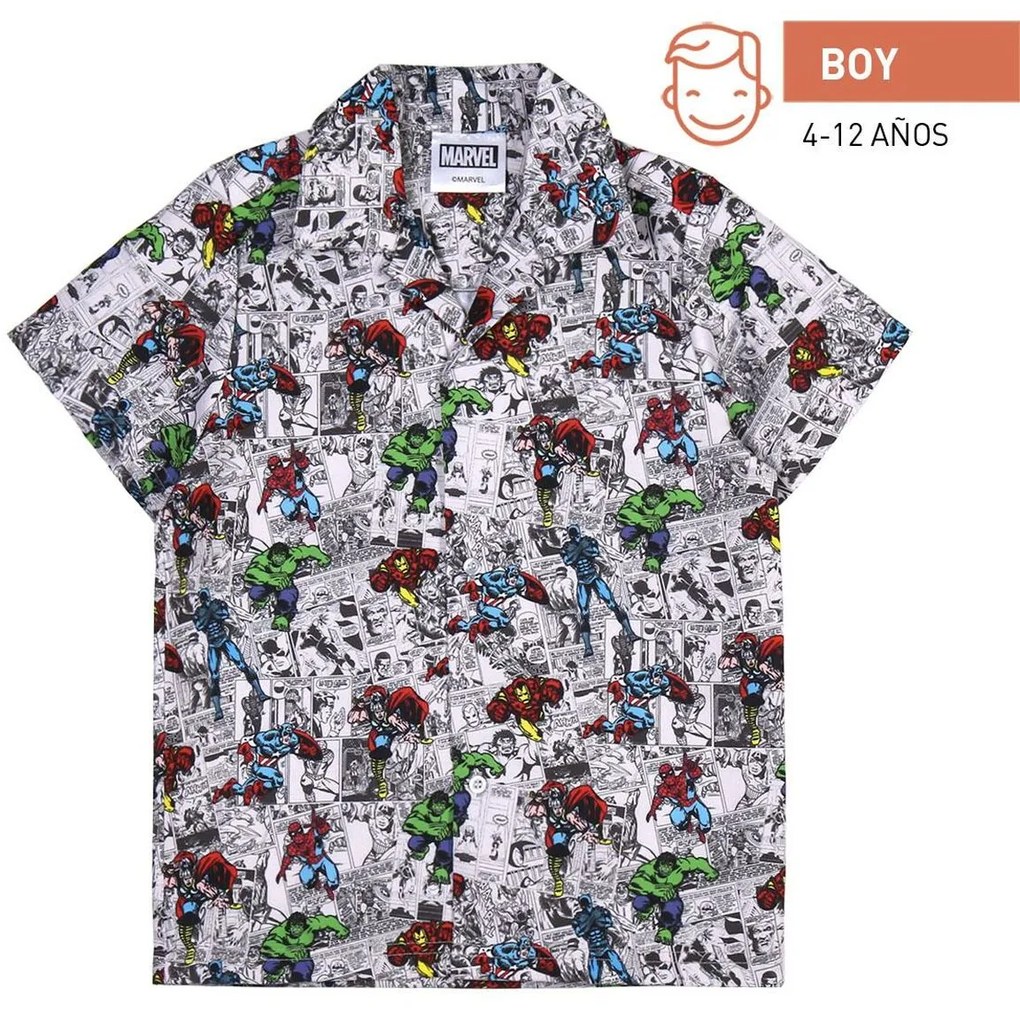 Camisa Marvel Cinzento Claro 3 Anos